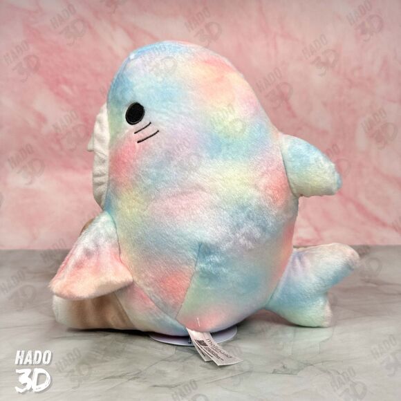 Mofusand Pastel Shark Cat BIG Plush Marble Rainbow Meow Japan Exclusive New - Picture 3 of 7